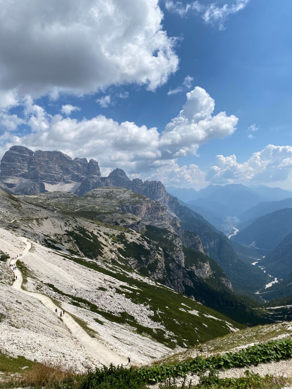 Alpine panorama with jagged limestone peaks